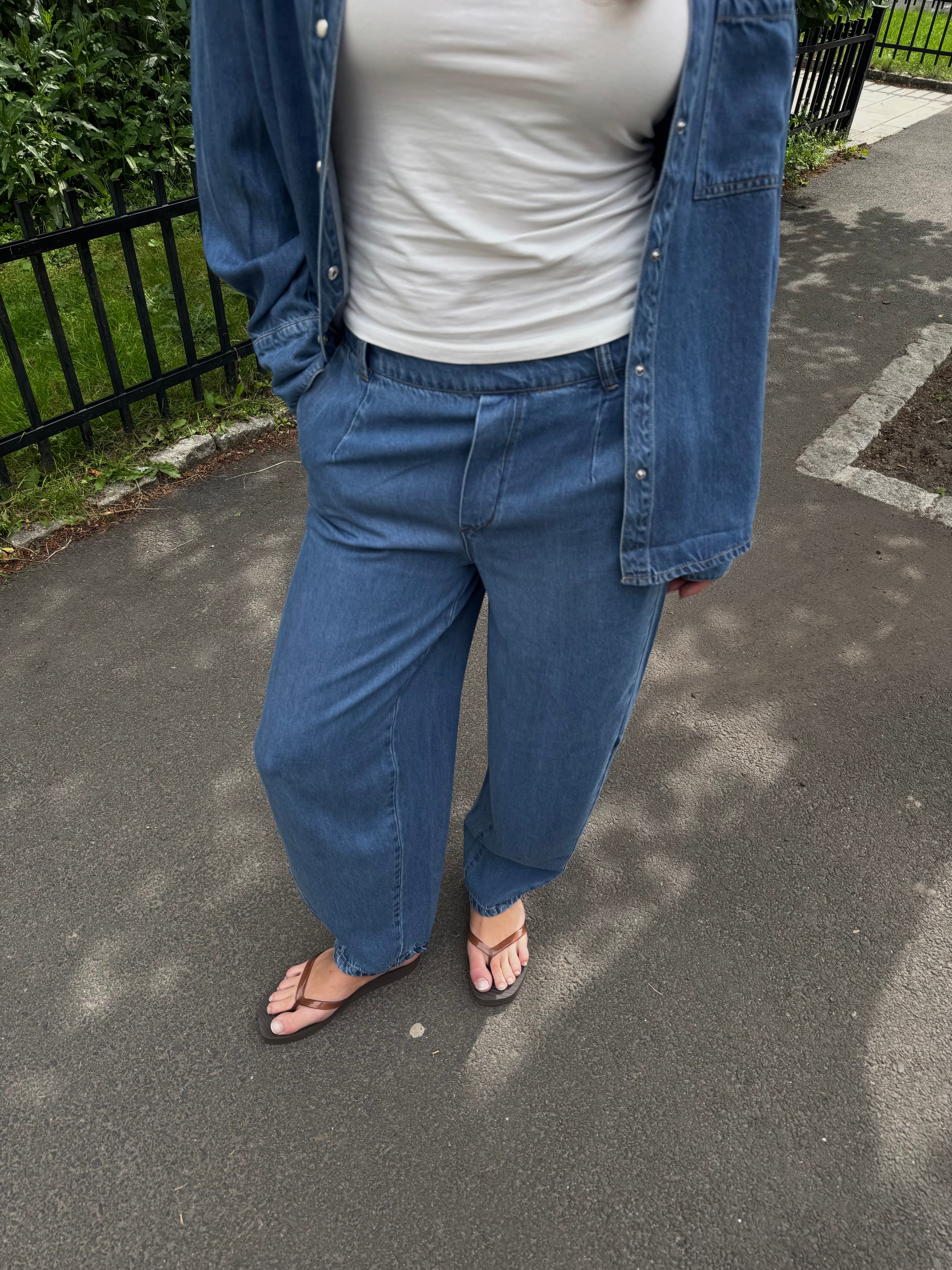 OBJFRAME Trousers - Medium Blue Denim